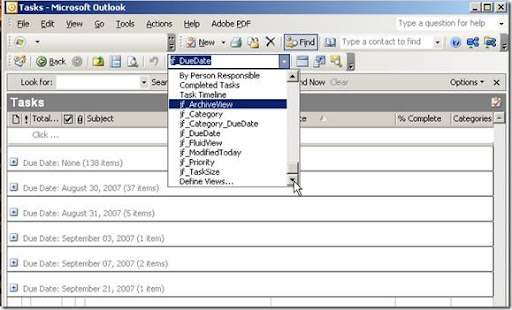 using tasks in outlook 2007